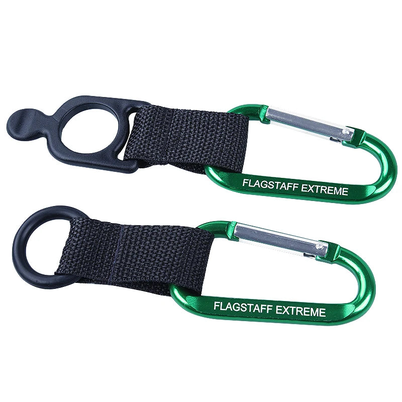 Outdoor Sport and Activity Bottle Holder Strap Short PP Fabric Lanyard With Rubber Bottle Holder and Carabiner Hook