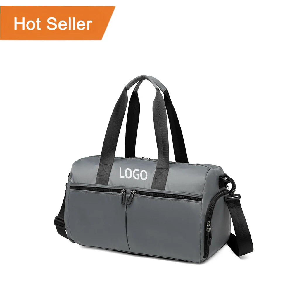 Single Shoulder Strap Sport Gym Tote Luggage Bag Portable Yoga Storage Wet Dry Separation Shoes Pouch Zipper Closure Travel Bag