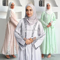 2025 Islamic Clothing New Design Rhinestone Abaya Wholesale Luxury Stoned Open Front Abaya Dubai