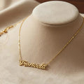 Bespoke Luxury 18K Solid Gold Name Necklace - Handcrafted Personalized Custom Signature Pendant Fine Jewelry Anniversary Gift