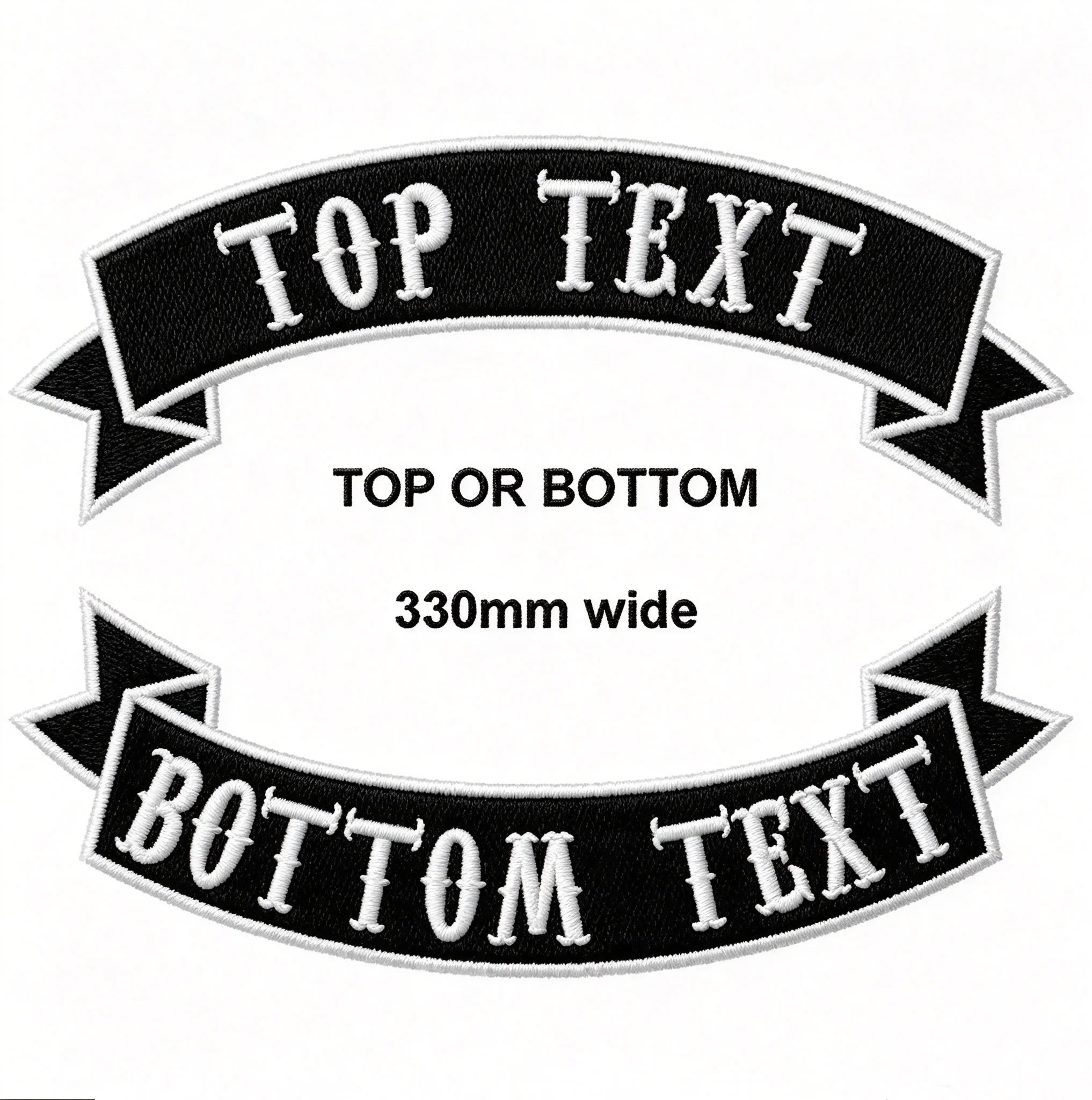 Custom 13 Inch (330mm) Rocker Patch 3D Embroidered Iron-on Motorcycle Biker Patches for Jackets and Vests