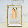 Clothing Store Display Racks Stainless Steel Golden Heavy Duty Clothes Stand Shoes Racks Custom logo