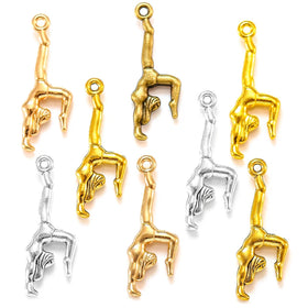 5 Color Alloy Gymnast Sporter Charms for Bracelet Necklace Pendant DIY Handmade Jewelry Accessories Making 30*11mm I1131