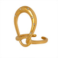 Big Size French Style Light Luxury Opening Irregular Index Finger Personality Titanium Steel Ring 18K Gold Vacuum Plated