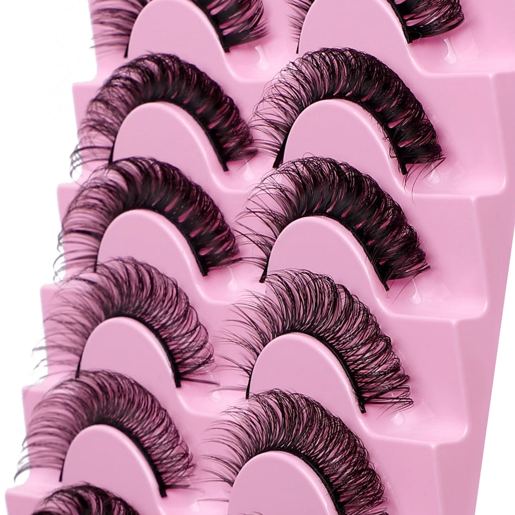 Custom Russian D Roll Strip Lash Fake Faux Mink Eyelash Full Strip Eyelashes Wholesale Silk Eye Lash