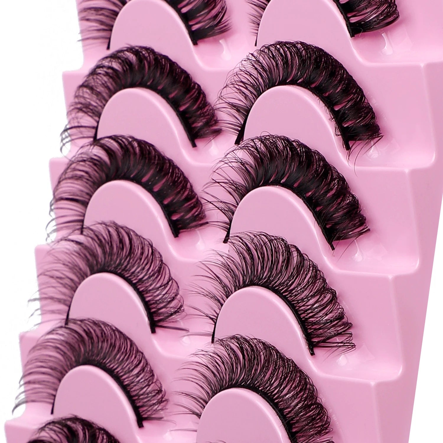 Custom Russian D Roll Strip Lash Fake Faux Mink Eyelash Full Strip Eyelashes Wholesale Silk Eye Lash