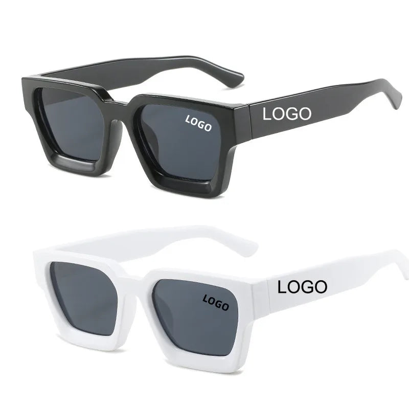 2024 Fashion Classic Retro Shades Luxury Oversized Plastic Sunglasses Chunky Square Men Custom logo Sunglasses