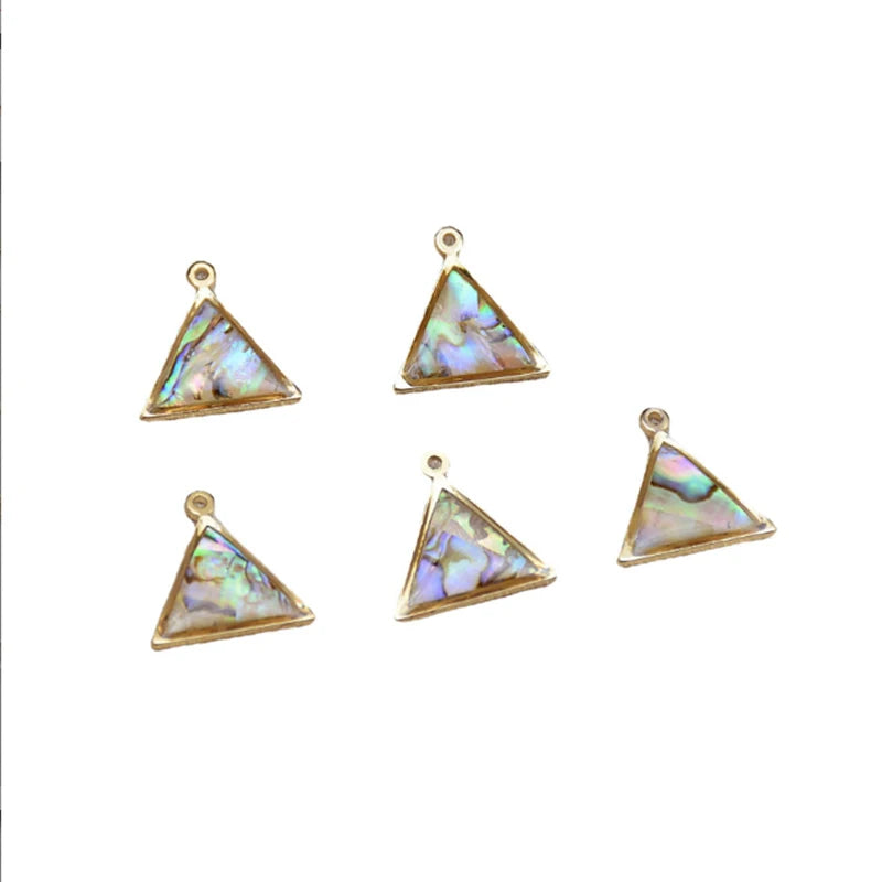 Alloy Heart Round Triangle Charms Diy Earrings Button Necklace Ring Bracelet Brooch Accessories Resin Shells Jewelry Pendants