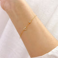 European Cute Design 14K Gold Plated 925 Sterling Silver Heart Shape Bracelet
