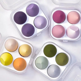 4/8pcs Bevel Cut Foundation Powder Puff Dry Wet Combined Makeup Sponge Tools With Box Packing Beauty Cosmetic Ball Powder Puff
