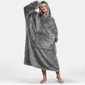 Oversized Wearable Black Hoody Blanket Sweatshirt Eco-Friendly Giant Pocket Wearable Blanket Hoodie for Adults and Kids