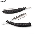 Personalize Luxury Black Color Half Blade Metal Knife Razor Blade Holder Straight Edge Salon Razor Custom Logo