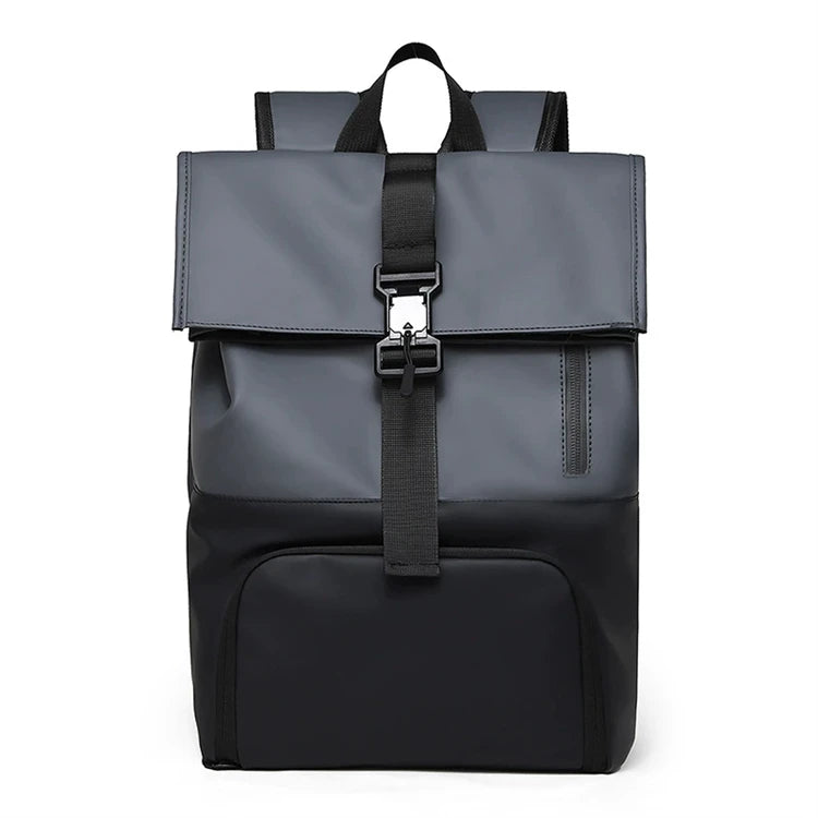 Water Proof Plain Blue Expandable Multipurpose Slim Light Weight Luxury Business Laptop Roll Top Back Pack