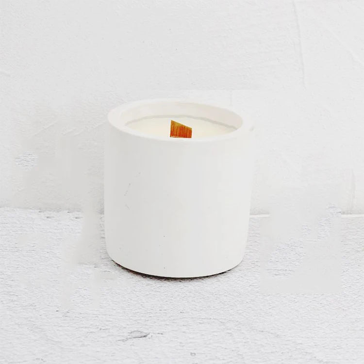 New Material 4oz 5oz 8oz Custom Color Label Logo Empty White Round Concrete Candles Vessel Container Jar for Candle Making