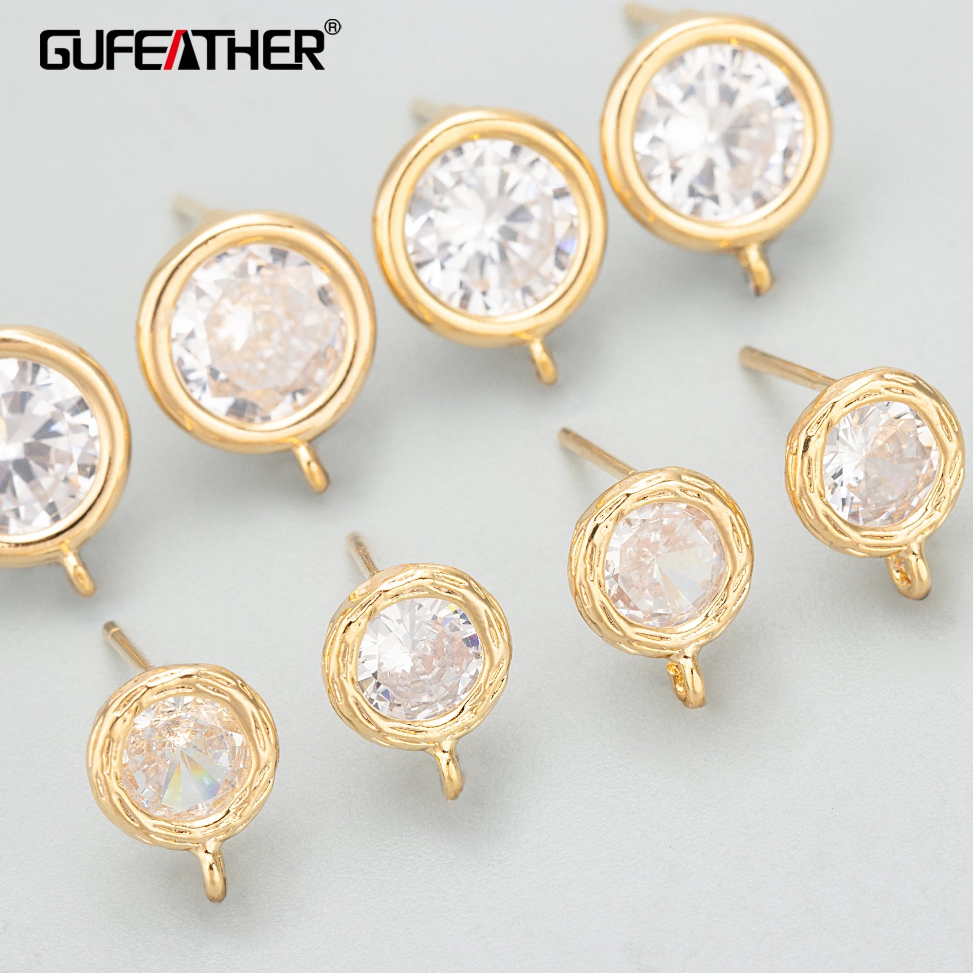 MD52  6pcs/lotjewelry Accessories18k Gold Rhodium Platedcopperzirconshand Madecharmsdiy Earringsmaking Findings
