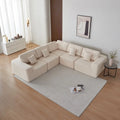 American Free Shipping 7-Piece L-Shape Modular Fabric Sectional Sofa Set 7-Seater for Villa Vacuum Compression Living Room Sofas