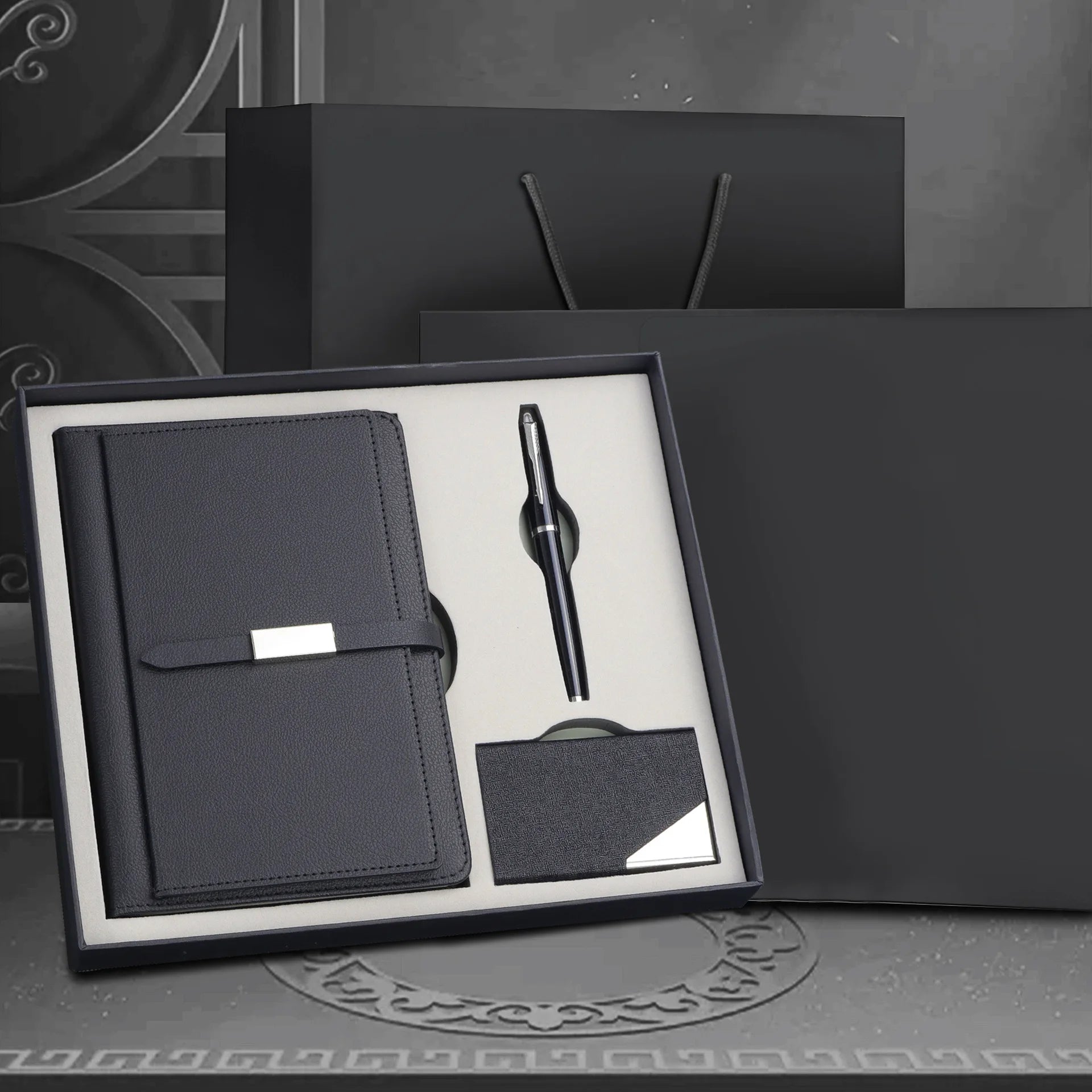Customized PU Leather Stationary Journal Notebook Corporate Gift Set for School & Office for Valentine's Day