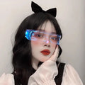 Partagas Fashion Fancy LED Light-Up Dance Party Nightclub Futuristic Warp Around Goggles for Women Men Unisex