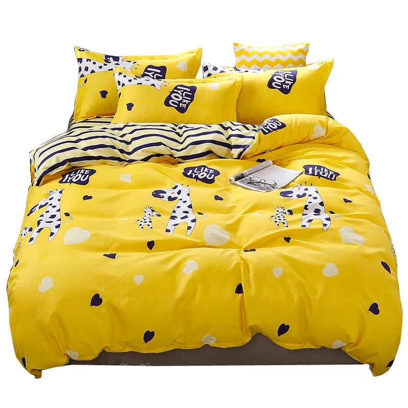 Manufacturer Custom Happy Radish Active Printing Aloe Cotton Bed Sheet Quilt Cover MegaBDM