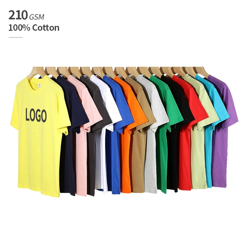 Bio-polishing Soft Breathable Colorfast 210 Grams 100% Cotton Heavyweight T-shirt for Men