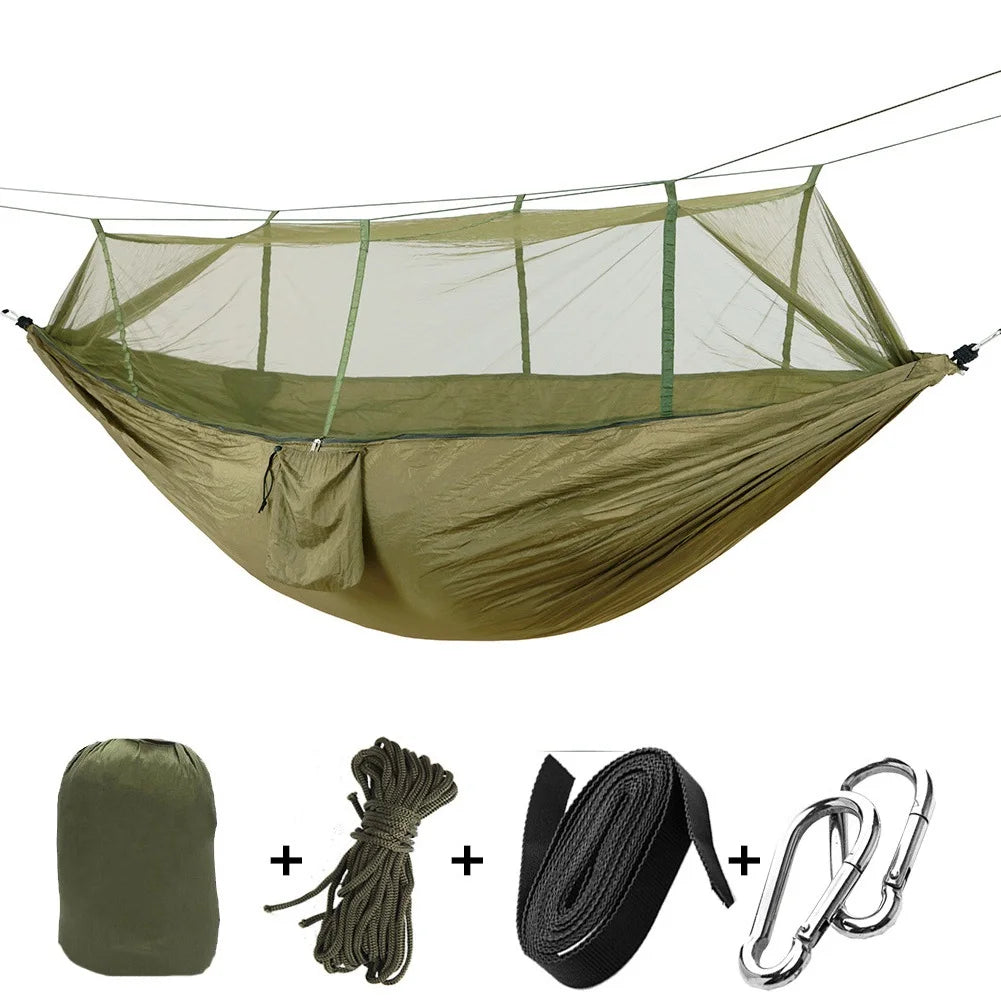 260*140cm 2 Persons Outdoor Tree Swing Parachute Mosquito Net Bed Ultralight Pink Nylon Folding Camping Hanging Tent Hammock
