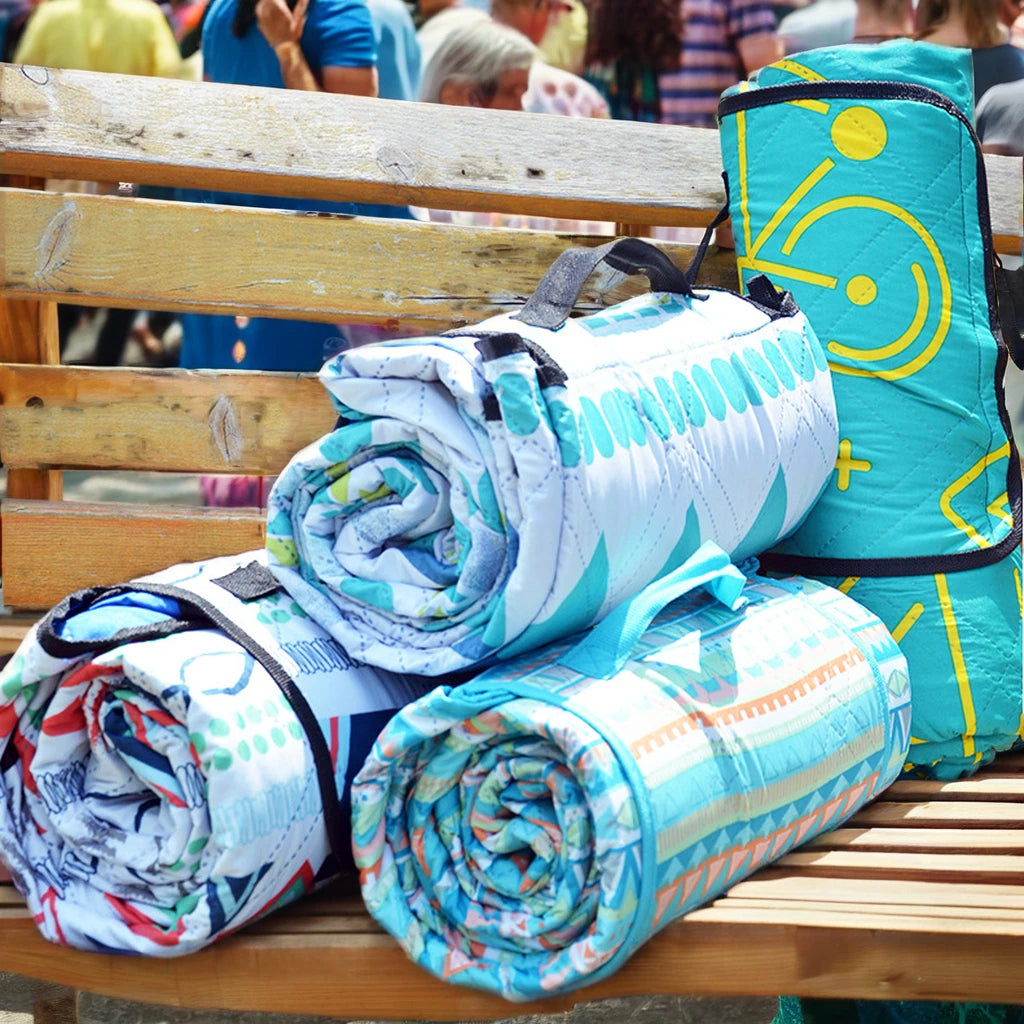 Bosimia Picnic Mat for Spring Summer New Outdoor PVC Camping Mat Moisture-Proof Dirt-Proof Variety Colors Printed Hiking