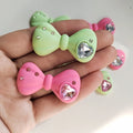 Resin Bowtie Charms With Love Heart Crystal Diamond Accessories Decoration Rhinestone Supplies