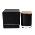 Luxury Quality Clack Iterior 6oz 10oz 14oz 200ml 300ml 400ml Empty Bamboo Wooden Lid Glass Candle Jars with Custom Box