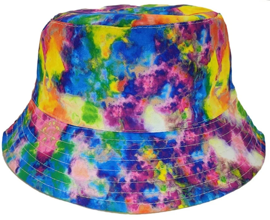 2021 New Fashion Wholesale Soft Multi Color Tie Dye Colourful Summer Bucket Sun Hat