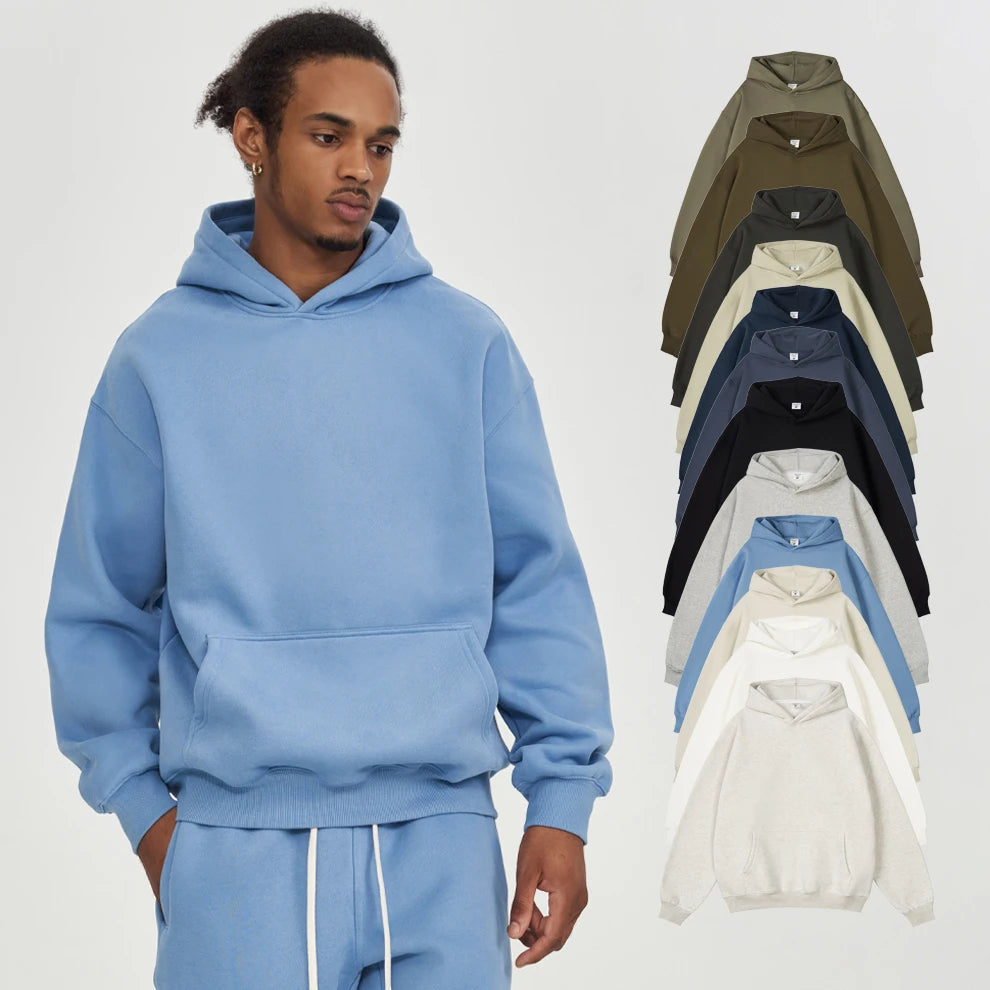 Unisex 350 Gsm Poly-cotton Fleeced Autumn Wearing Custom Graphic Hoodie Loose Design Pullover Jumpers Hoodie Customisable