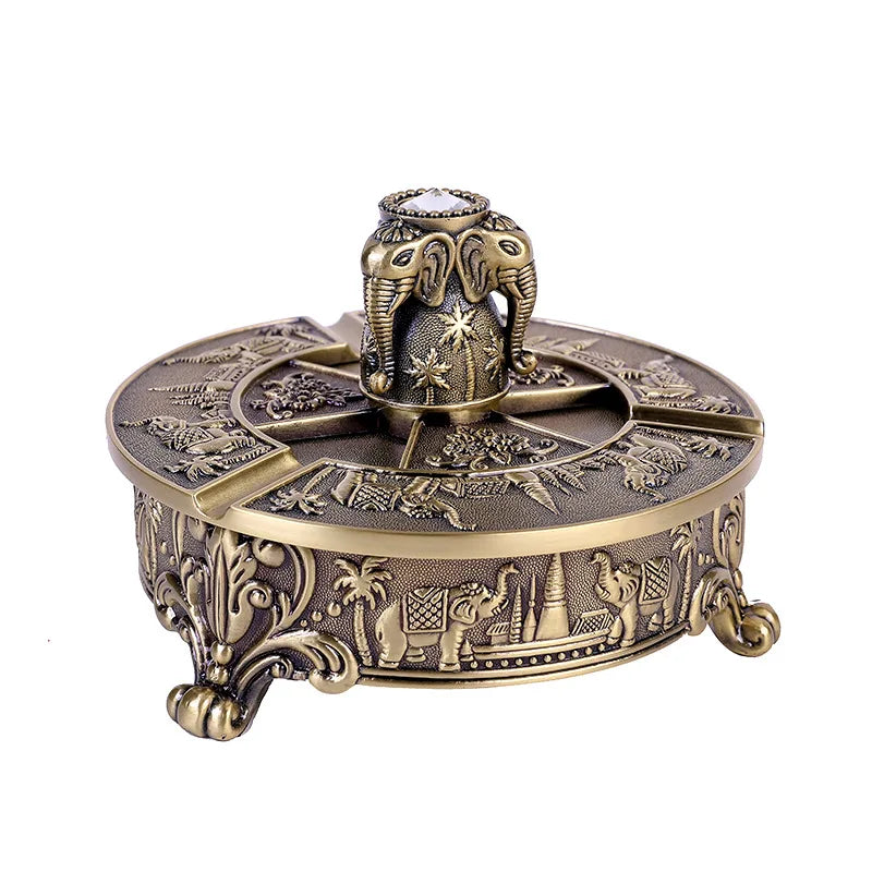 European Style Retro Metal Handicrafts Elephant Creative Ashtray Home Tea Table Decoration Decorations Gifts