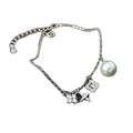 B424 8-9mm Sterling Silver 18k Gold Plated Freshwater Pearl Beads Bracelet&bangle Accessory DIY Mountings Jewelry Wholesale