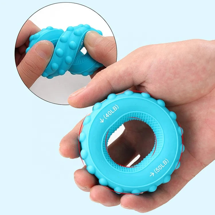 Double Strength Silicone Circle Hand Grip Fitness Finger Gripper Wrist Strength Training Resistance Ring