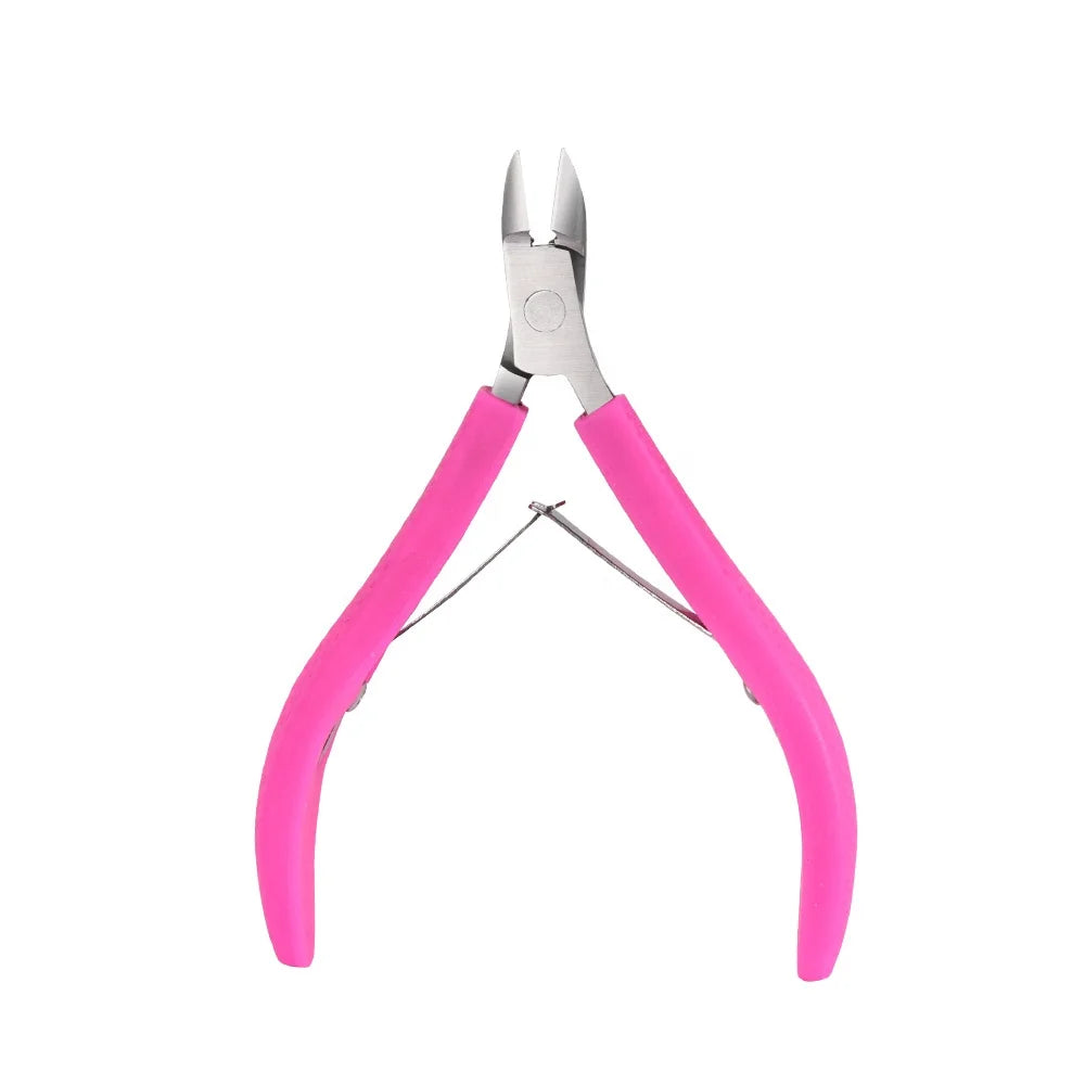 Professional Stainless Steel Cuticle Nippers with Silicone Handle Trim Dead Skin Remover for Nail Care Tools Finger Use