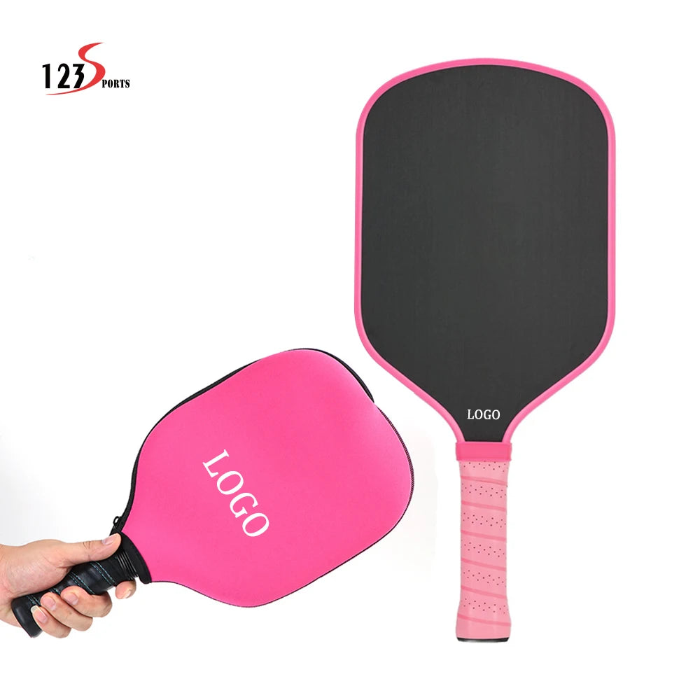 Factory Customized Carbon Fiber Cloth Pattern Frosted Pickleball Paddle 14mm Honeycomb Carbon Fiber Pickleball Paddle Kit