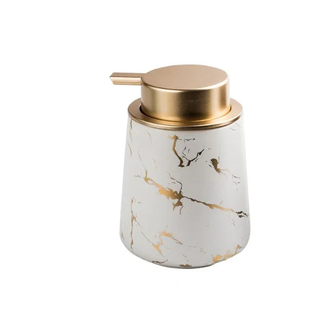 Provide Logo Bathroom Hand Soap Dispenser Marbled Matte Dark Ceramic ABS 400ML Foam and Lotion Soap Dispenser