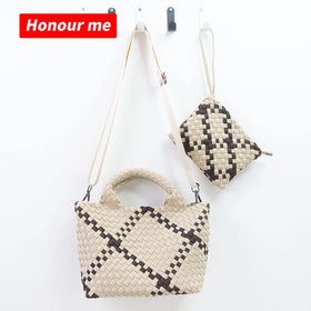Wholesale Neoprene Woven Handbag Soft Beach Bag Custom Make Braiding Tote Bag