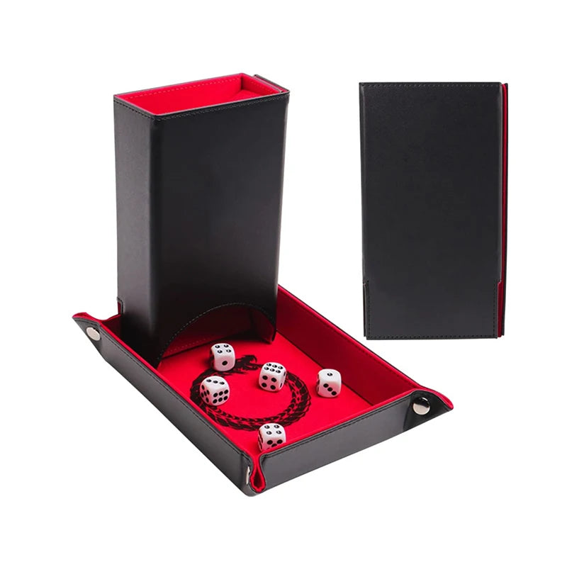 Handmade PU Dice Tray and Tower Luxury Square Shape for Convenient Organization and Play Custom Logo for DND Games Board Games