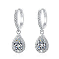 Water Drop Shape Dangle Drop Hoop Earrings Moissanite Fine Jewelry 925 Sterling Silver Moissanite Earring