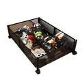 Movable Metal Under Bed Storage Bins Rectangle Shape with Wheels for Clothes Toys Books Blankets in Bedroom