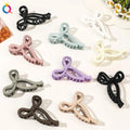 QIYUE Large Hollow Bow Hair Claw Clip Simple Matte Acrylic Candy Color Big Claw Clip Women's Hair Accessories