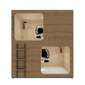 Capsule House Pod Upper and Lower Cabin Beds Capsule Sleep Box with Best Mattress Wooden Hotel Capsule Bunk Bed MegaBDM