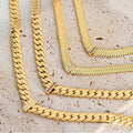 Hip Hop Minimalism Stainless Steel Necklace V Shaped Inlaid Zircon Clavicle Chain Flat Snake Chain Jewelry 18K Gold  Link