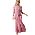 Wholesale Fashion Summer New Miyake Muslim Plus Size Women Lady Elegant Vestidos Pleated Long Sleeved Maxi Dress Boho Prom
