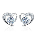 Custom Trendy Stud Earrings Heart Zircon Designs Jewelry 2025 for Woman Earring Love Pictures of Small  Silver Gift White Party