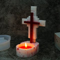Drip Mold Cross Candlestick Silicone Mold DIY Home Decoration Candle Making Epoxy Resin Silicone Candle Mold