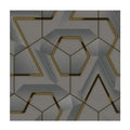 Wallpaper Grey and Gold Embossed Vinyl New Arrival Household Luxury Modern Geometric 3D Hotel PVC Room Designs Wallpaper Gluing
