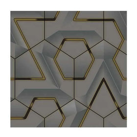 Wallpaper Grey and Gold Embossed Vinyl New Arrival Household Luxury Modern Geometric 3D Hotel PVC Room Designs Wallpaper Gluing