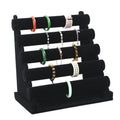 Large 5 Layer Velvet Jewelry Bracelet Wristband Watch Bangle Display Holder Rack
