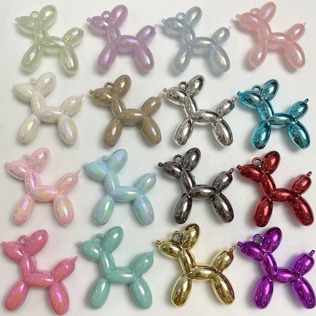 Fashion Cartoon Balloon Dog Acrylic Plastic Lightweight Pendant for Charm Jewelry Making DIY Necklace Bracelets Keychain